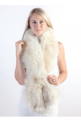 White-cream fox fur scarf